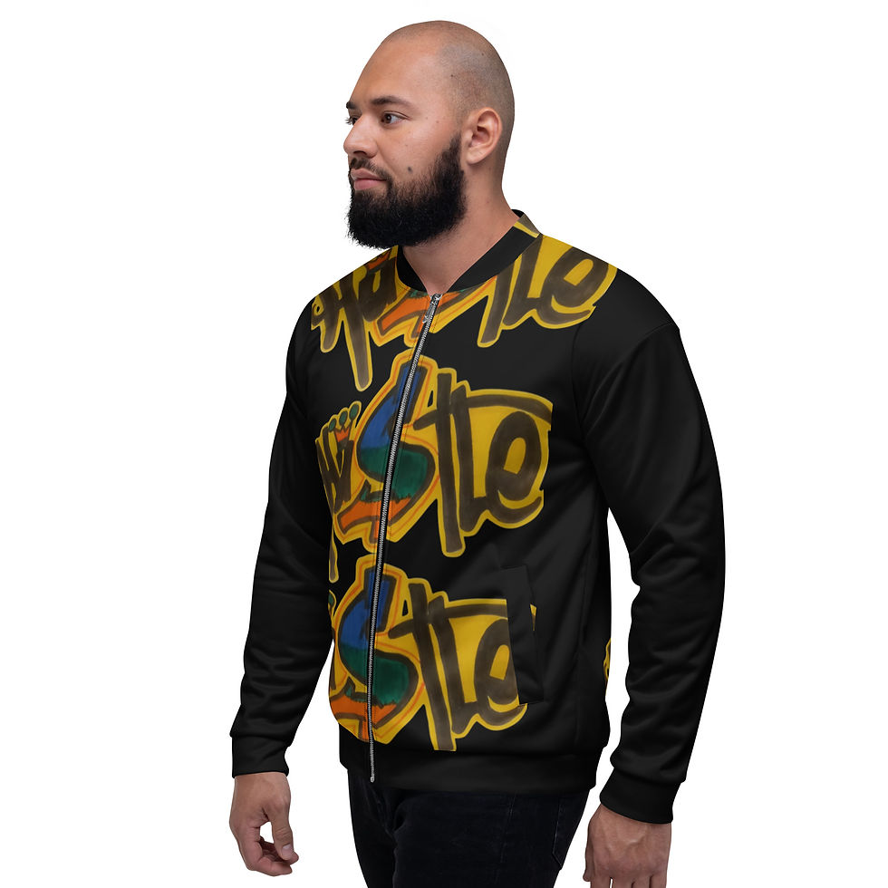 תמונה ממוזערת: Unisex Bomber Jacket (Hustle)
