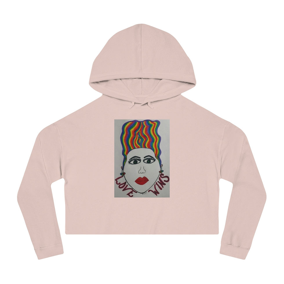 תמונה ממוזערת: Love Wins Women’s Cropped Hooded Sweatshirt