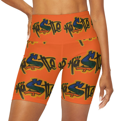 High Waisted Yoga Shorts (Hustle)