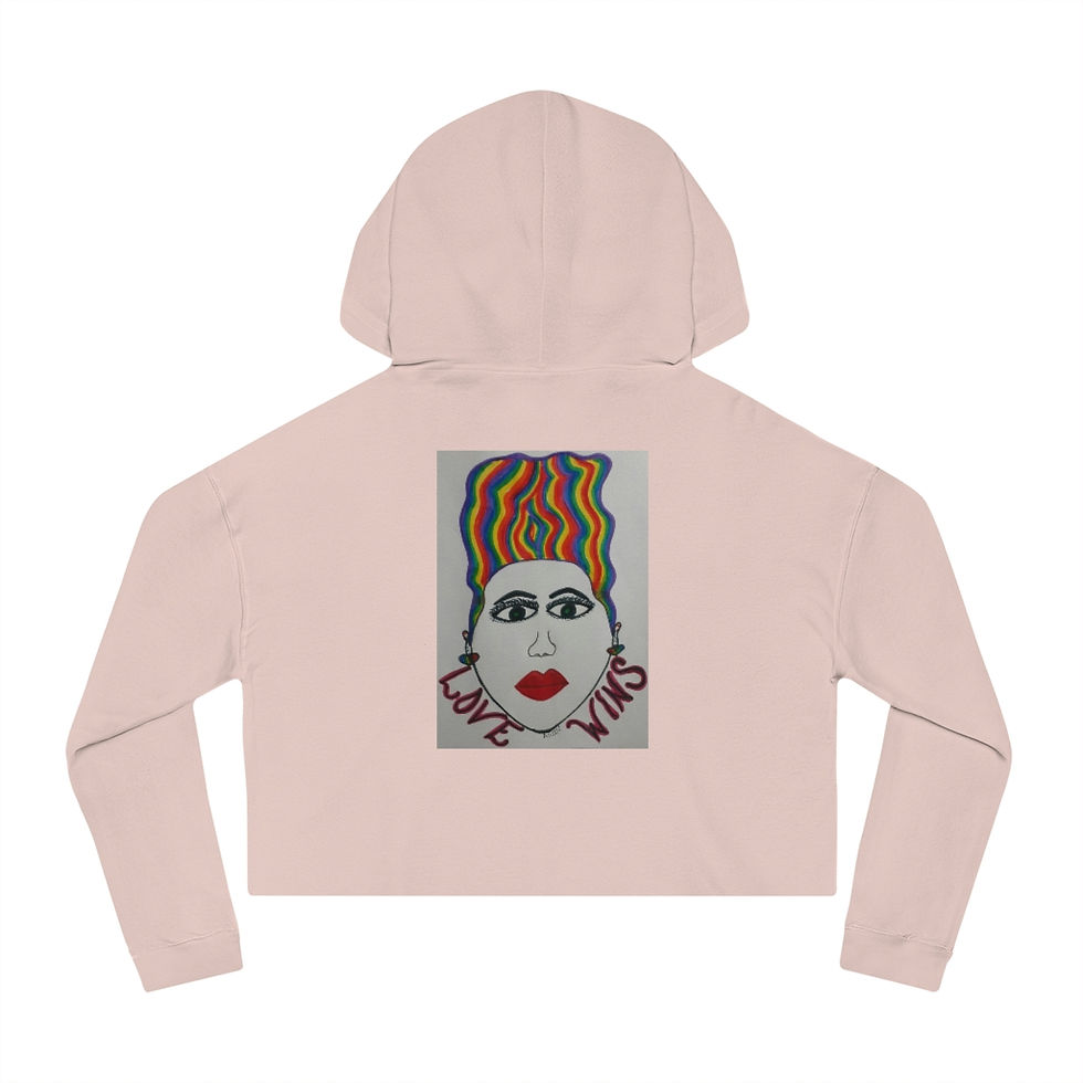 תמונה ממוזערת: Love Wins Women’s Cropped Hooded Sweatshirt