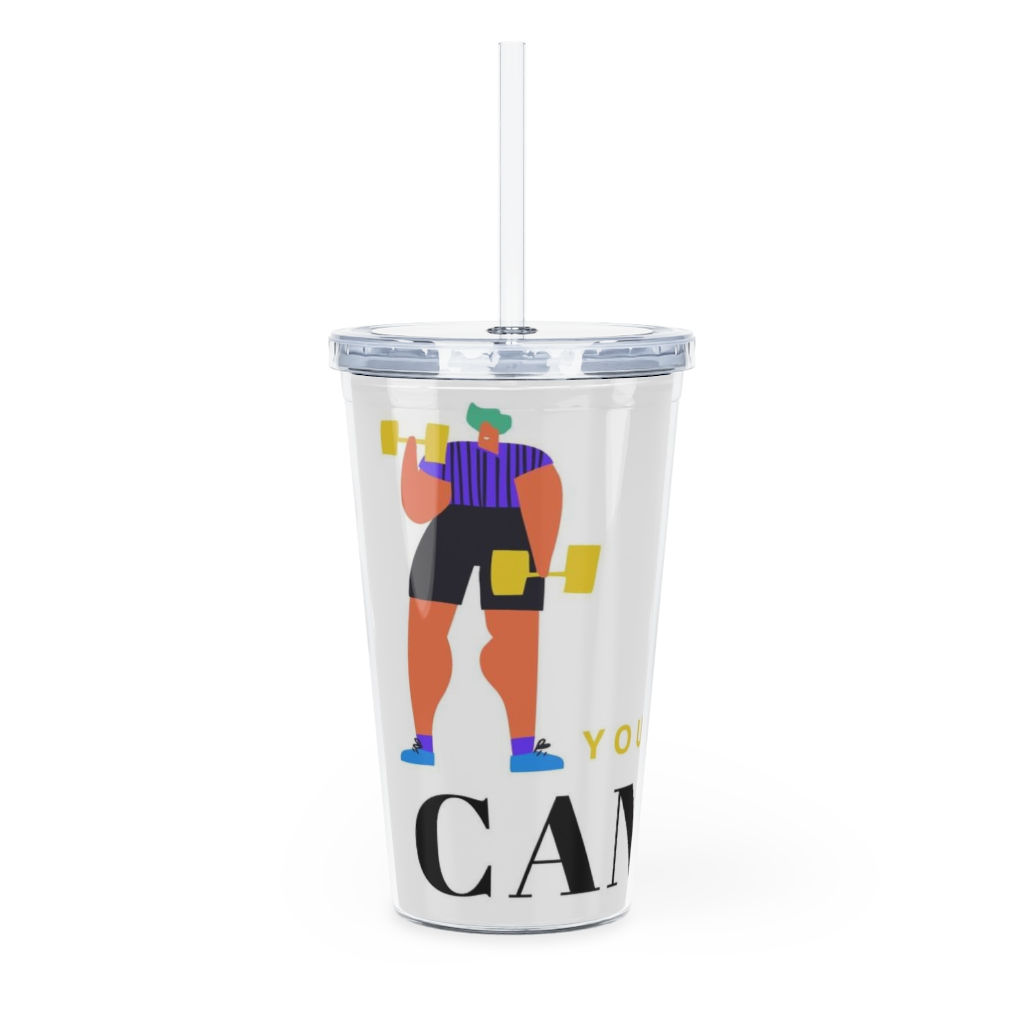 You Can Plastic Tumbler with Straw