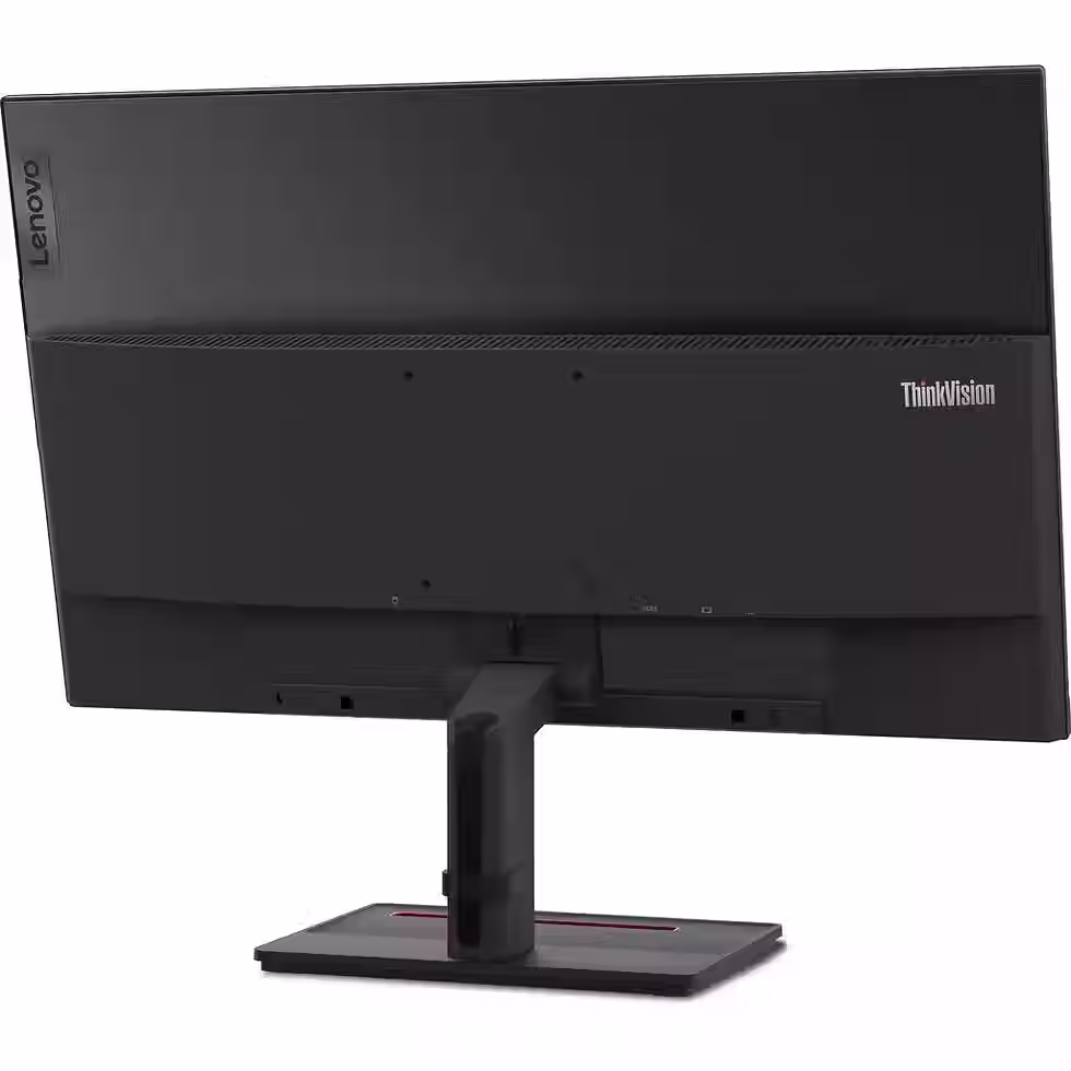 Thumbnail: Back view of a black computer monitor on a stand, showing the back.