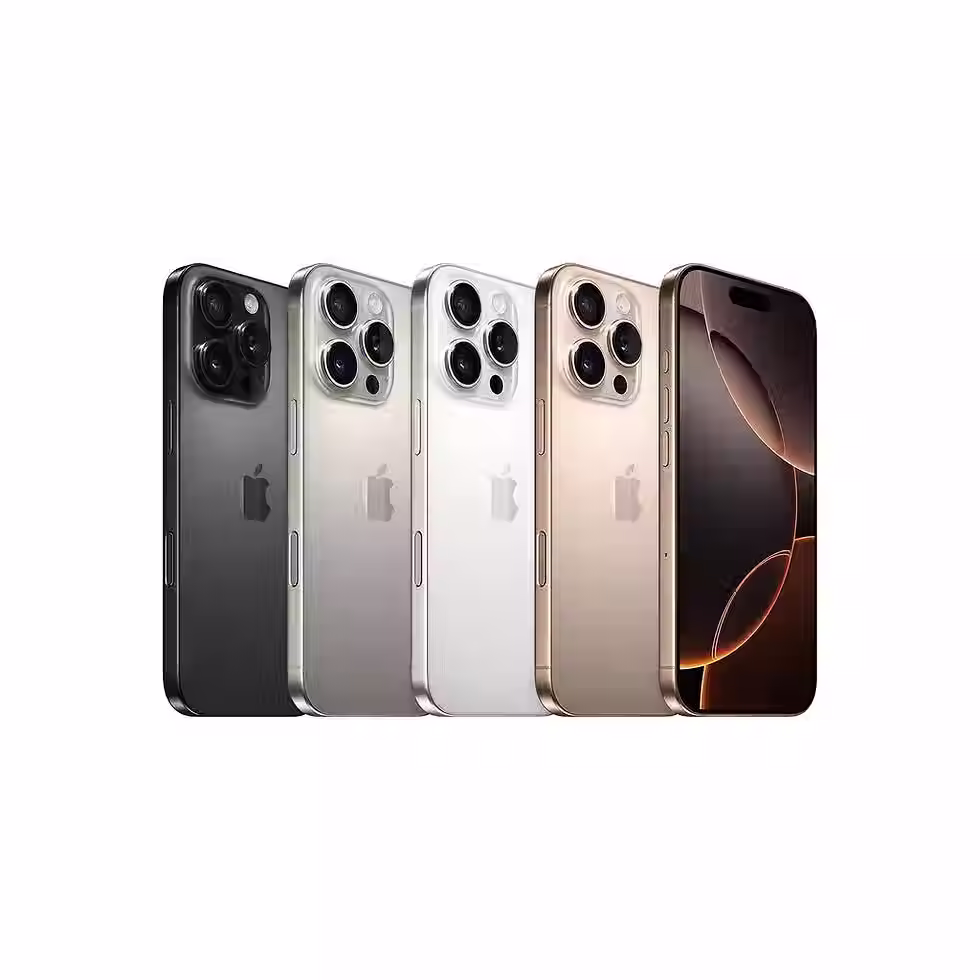 Thumbnail: Five smartphones lined up in different colors on a white background.