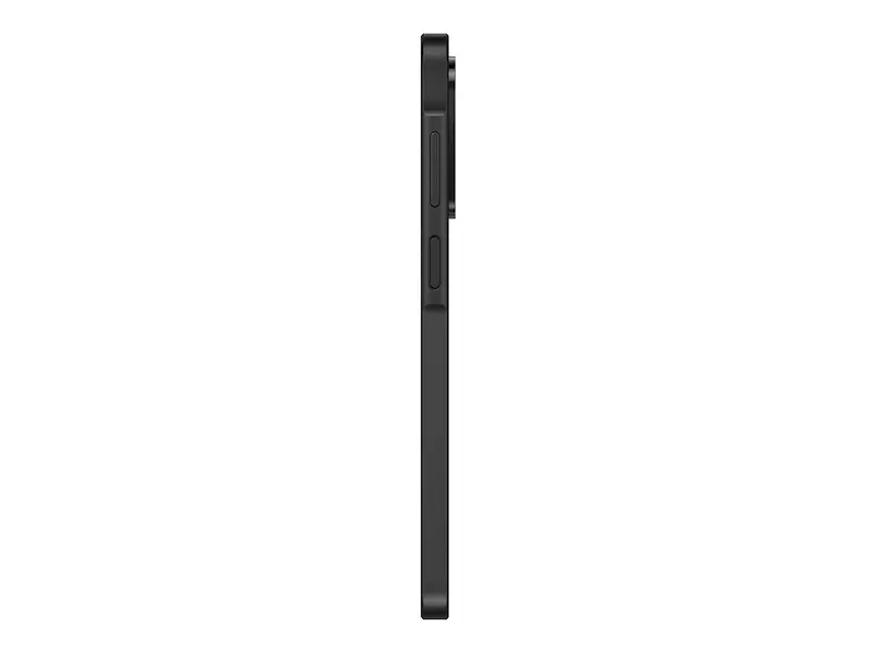 Thumbnail: Black phone profile view, slim design, product presentation, side angle shot FarTecs