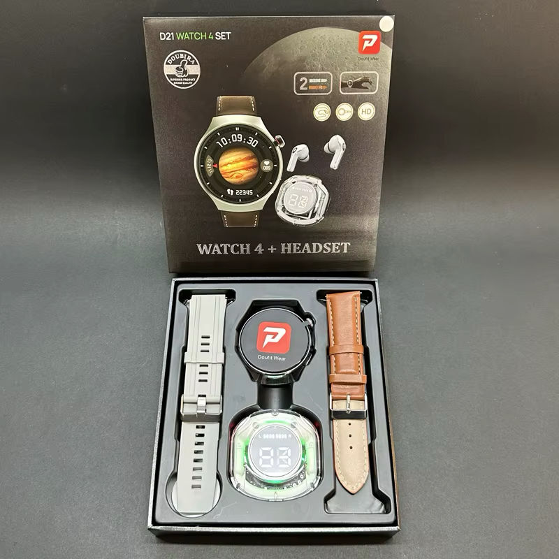 Thumbnail: D21 Watch 4 Set Smartwatch 1.52 Inch Round Screen