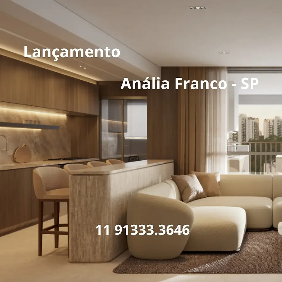 Lançamento Anália Franco - Integração Cozinha e Living Apto. 106 m2