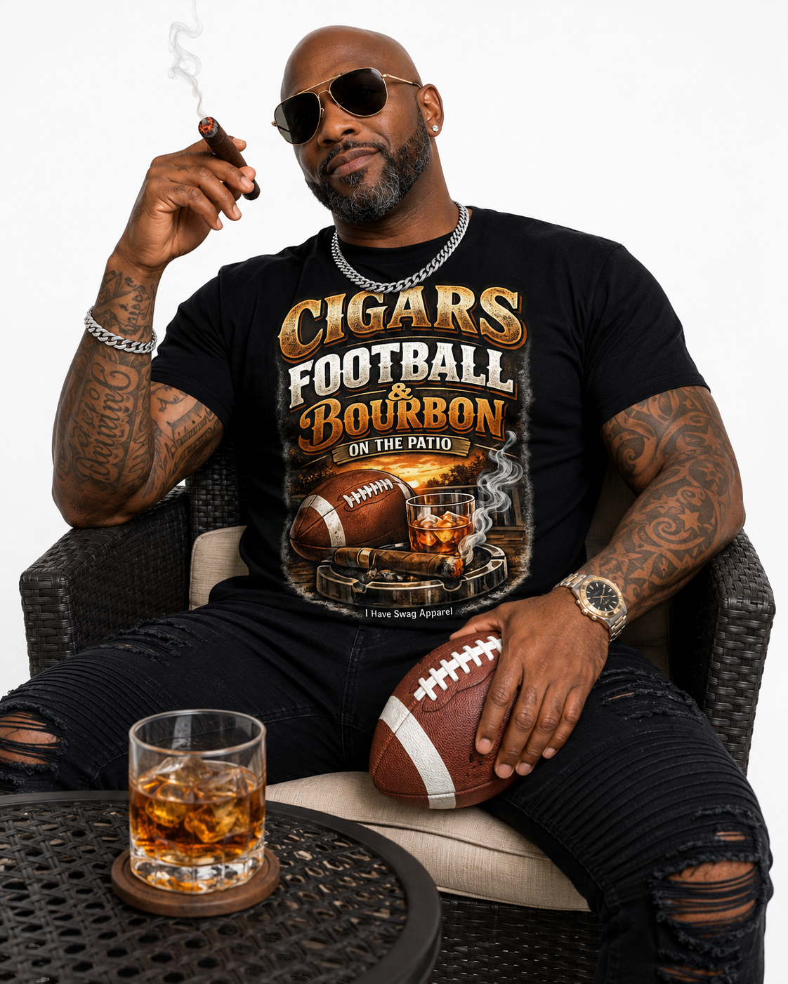 Cigars Football & Bourbon On The Patio