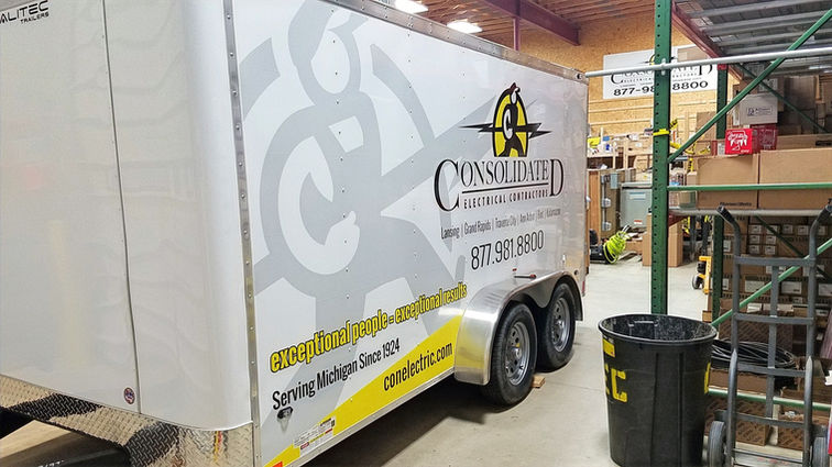 Trailer wrap from cut vinyl