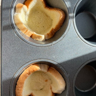 Sunday Morning Egg Cups - bread in a muffin tin