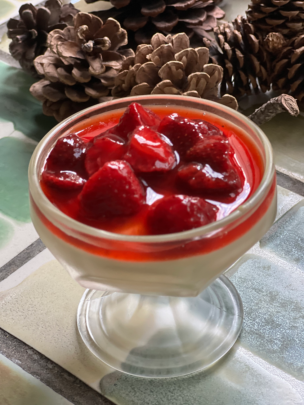 Sweet Corn Pudding with Strawberries