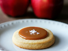 Pecan Shortbread with Salted Apple Cider Caramel