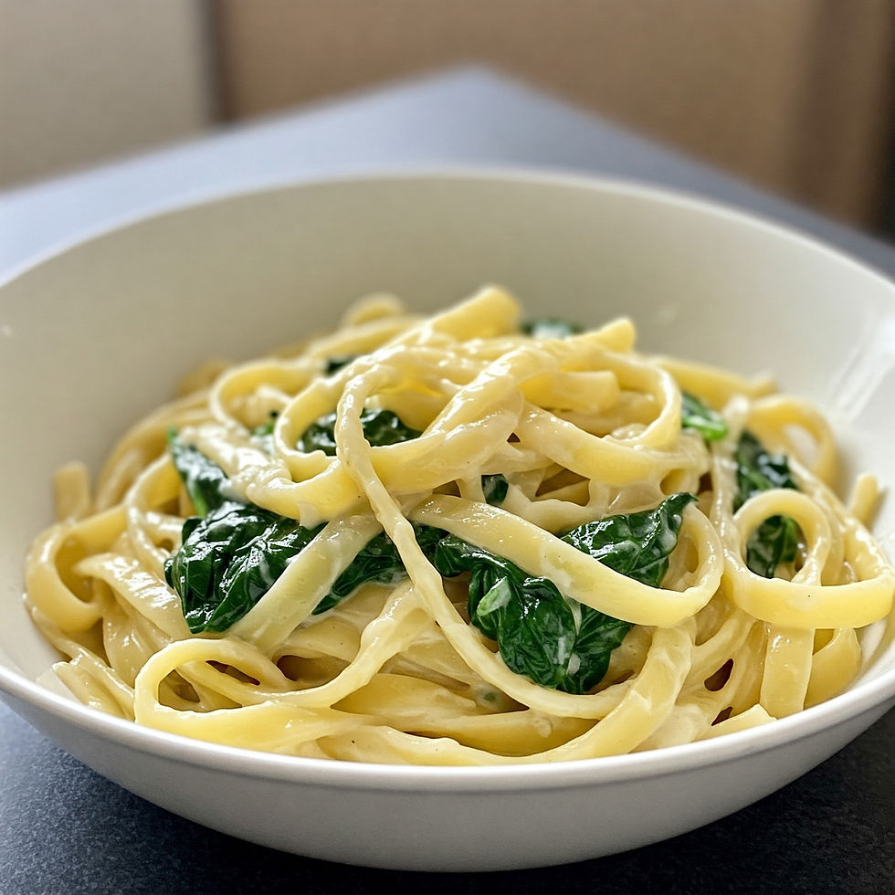 Fettuccini with Cottage Cheese and Spinach