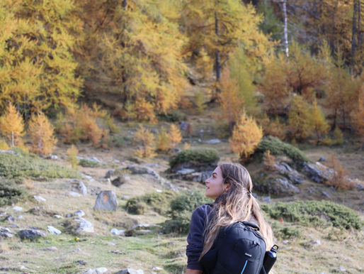 Sofia Bonicalza walking in Chamois in Autumn