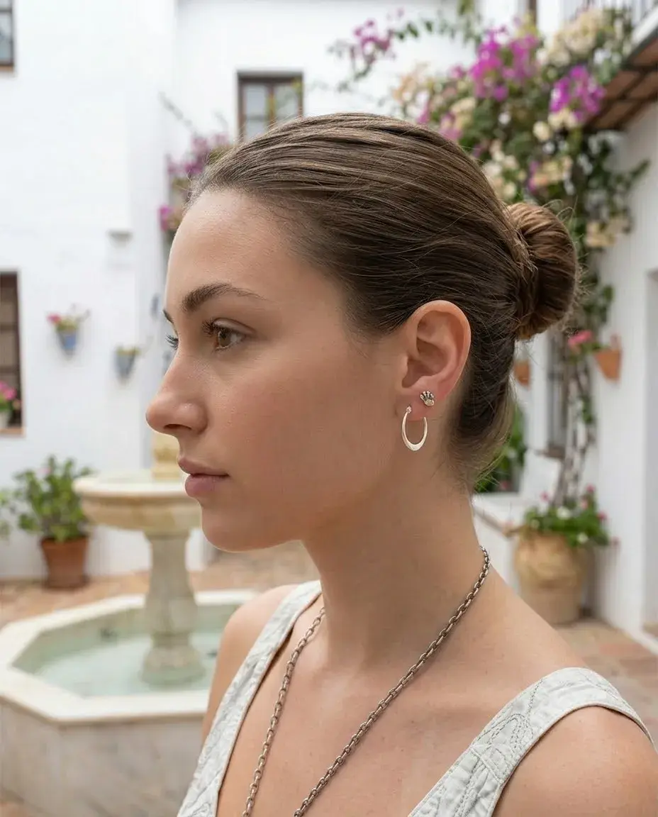 Thumbnail: Pendientes Lua - Aros Planos ø: 20, 30 y 55 mm - Plata 925