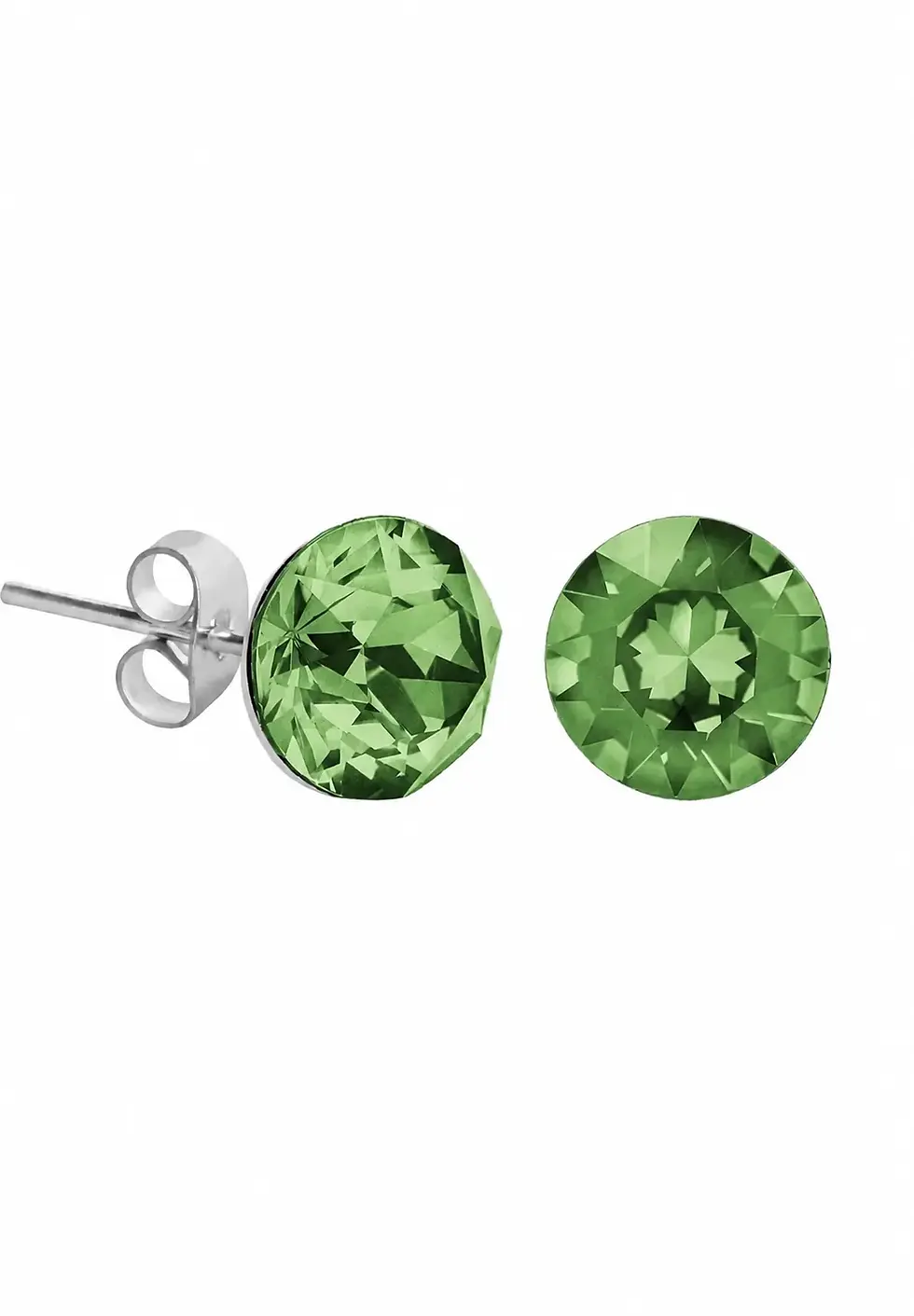 Thumbnail: Pendientes cristal ø5 mm: aguamarina, lila, amatista, verde, naranja - Plata 925