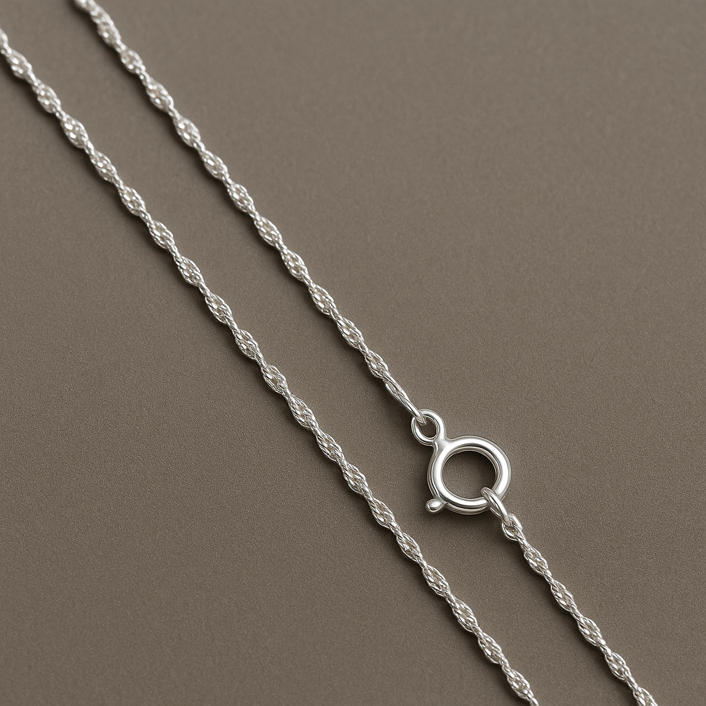 Cadena fina retorcida - 45,7 cm - Plata 925