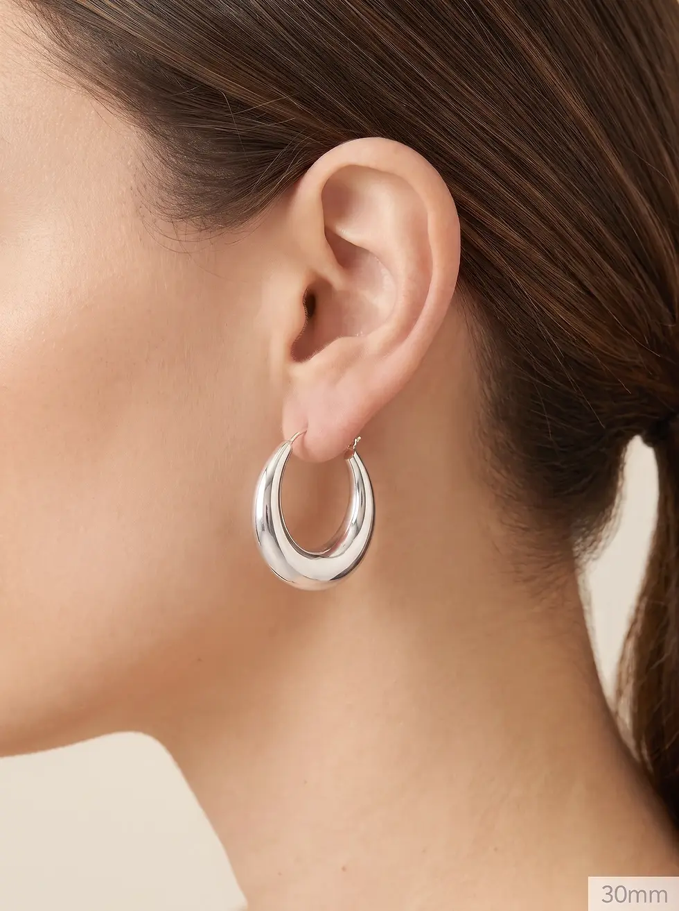 Thumbnail: Thick hoops - 925 Silver - ø: 14 to 50 mm