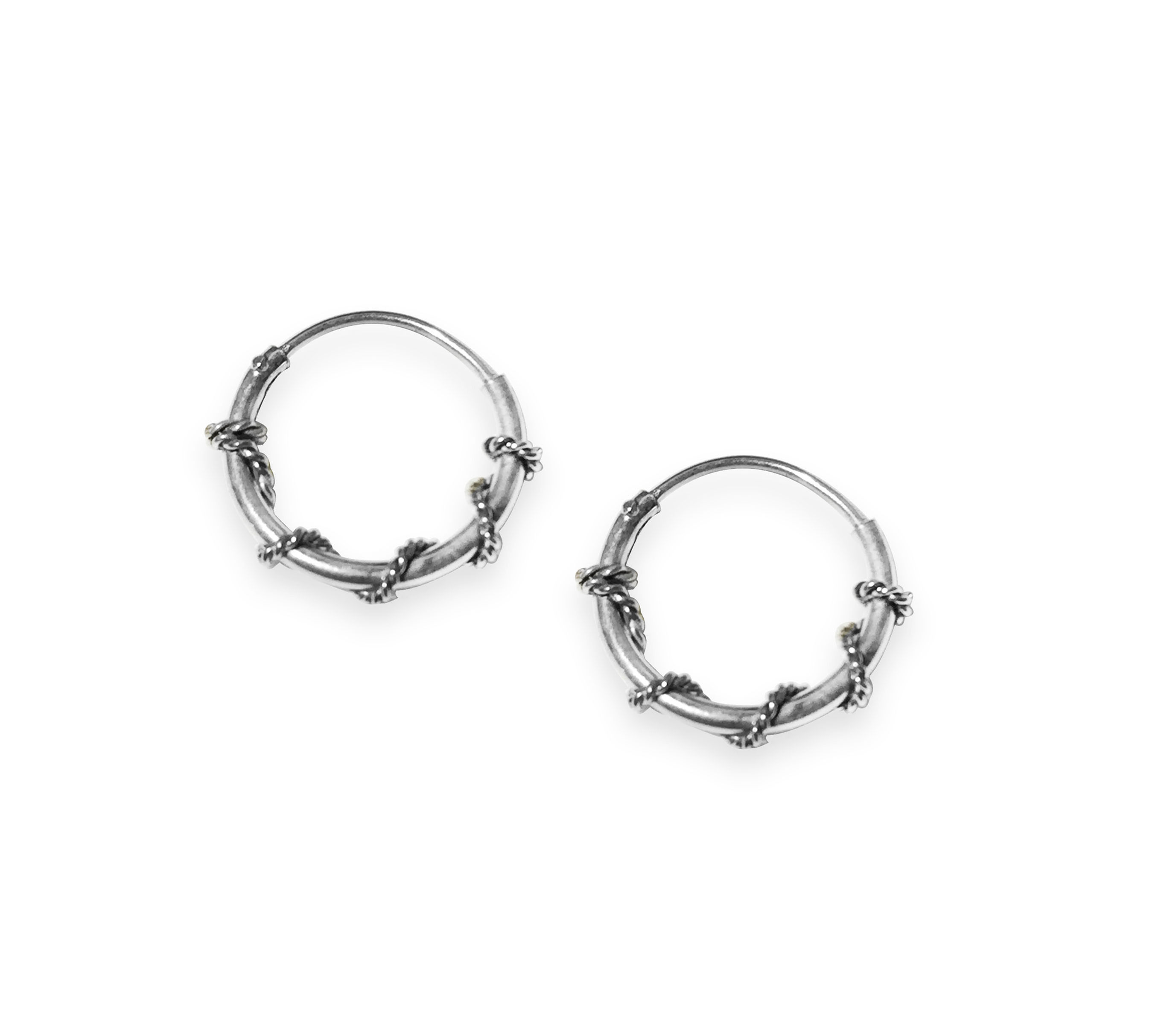 Aros Bali -  12 mm - Espino - Plata 925