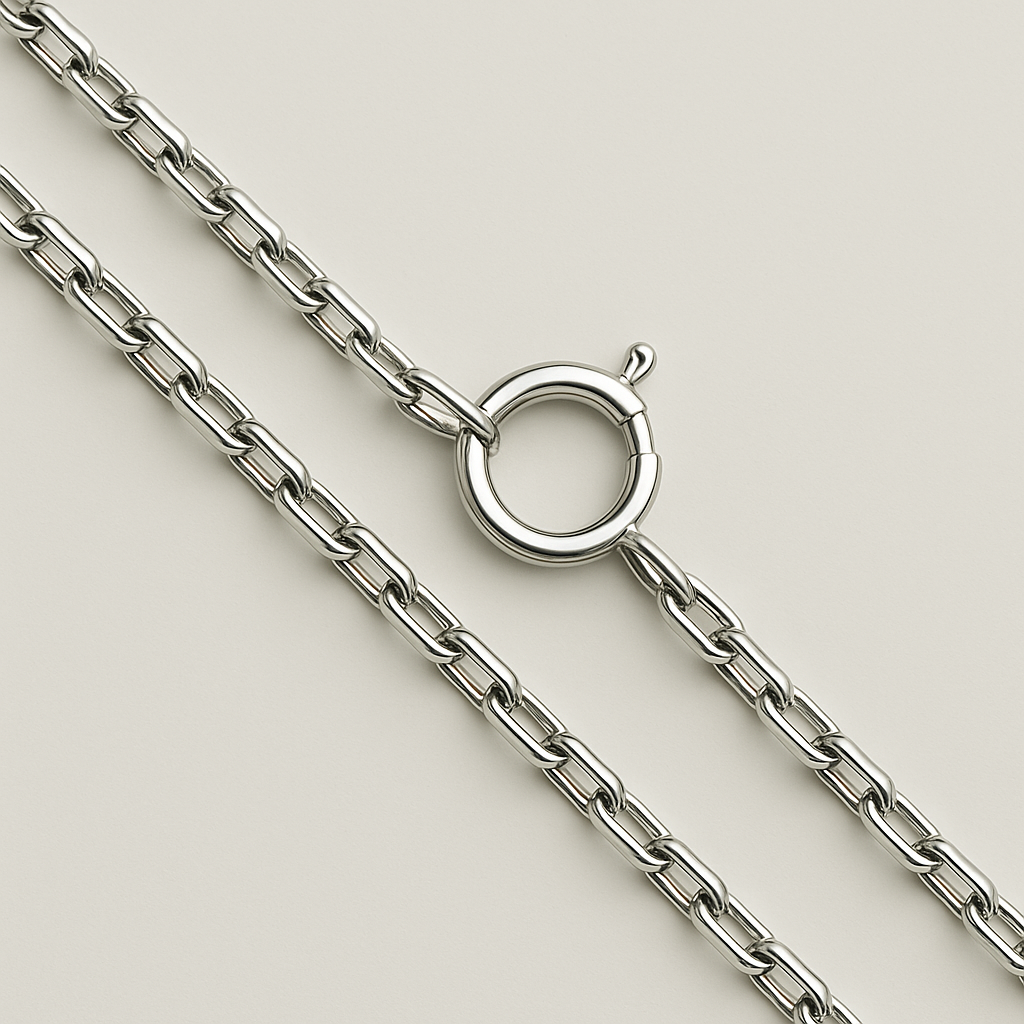 Cadena media (2 mm) eslabones rectangulares · 60 cm · Plata 925
