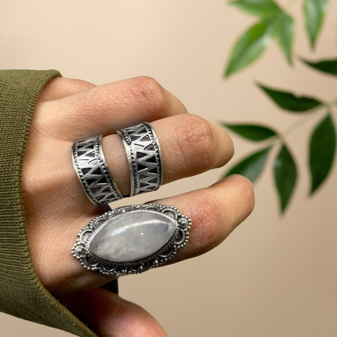 Anillo Ojo Piedra de luna - Plata 925