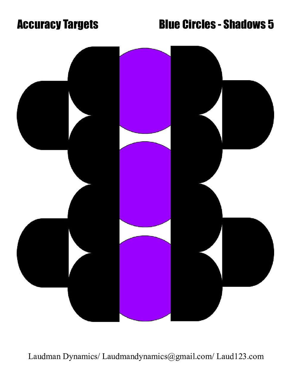 Thumbnail: Accuracy Targets, Blue Circles, Shadows, No. 1 - 5, 8.5x11"