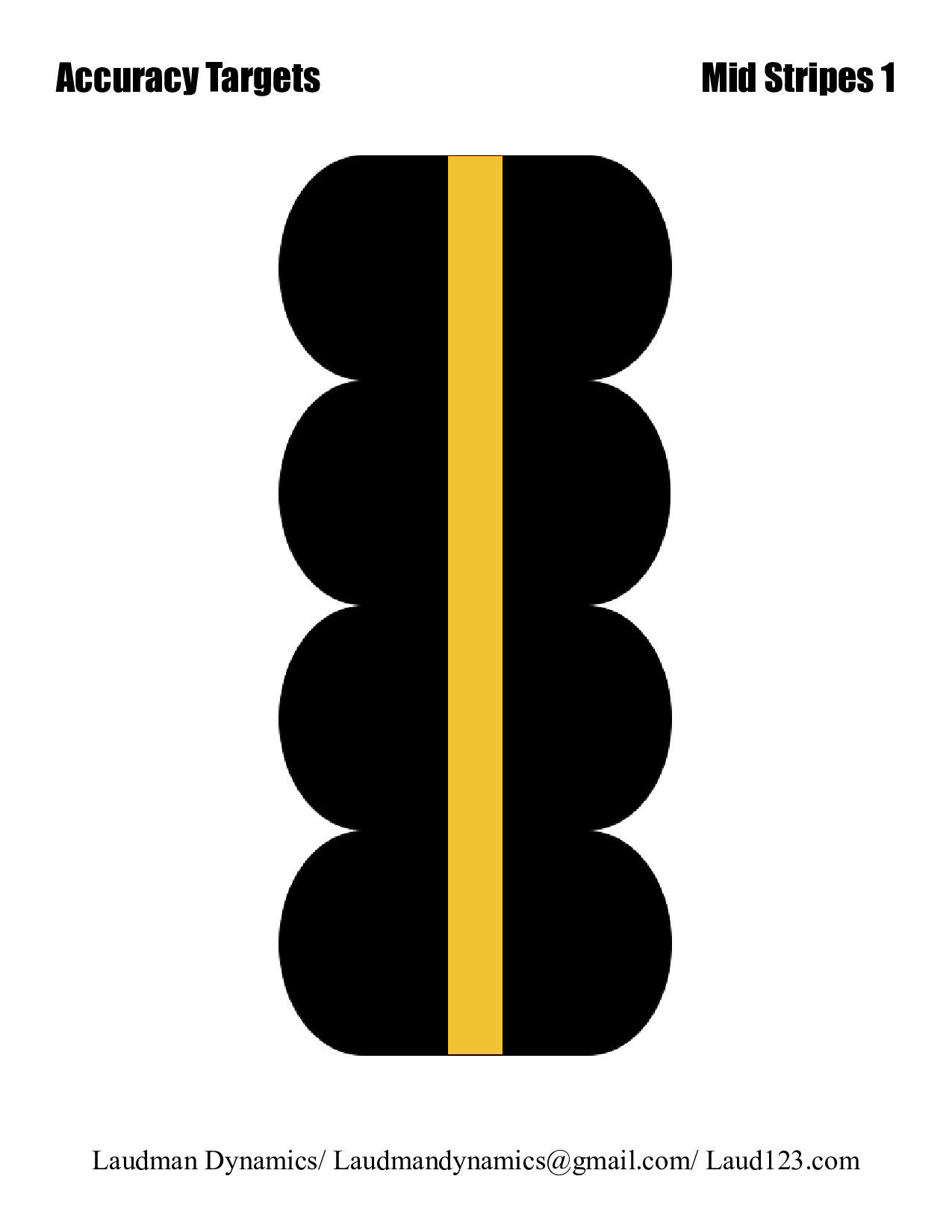 Accuracy Targets, Mid Stripes, No. 1 - 5, 8.5x11”