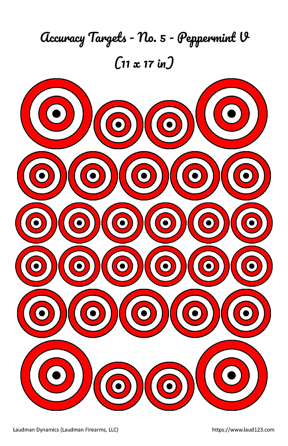 Thumbnail: Accuracy Targets, Peppermint, No. 1 - 5, 11x17”