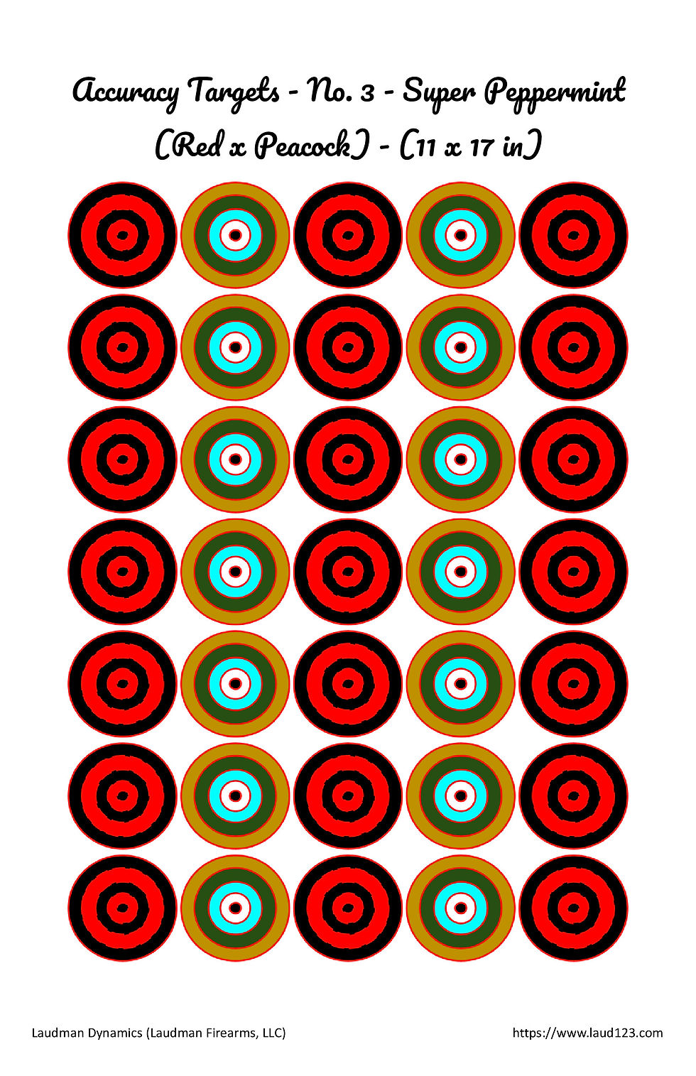 Thumbnail: Accuracy Targets, Super Peppermint, No. 1 - 5, 11x17”