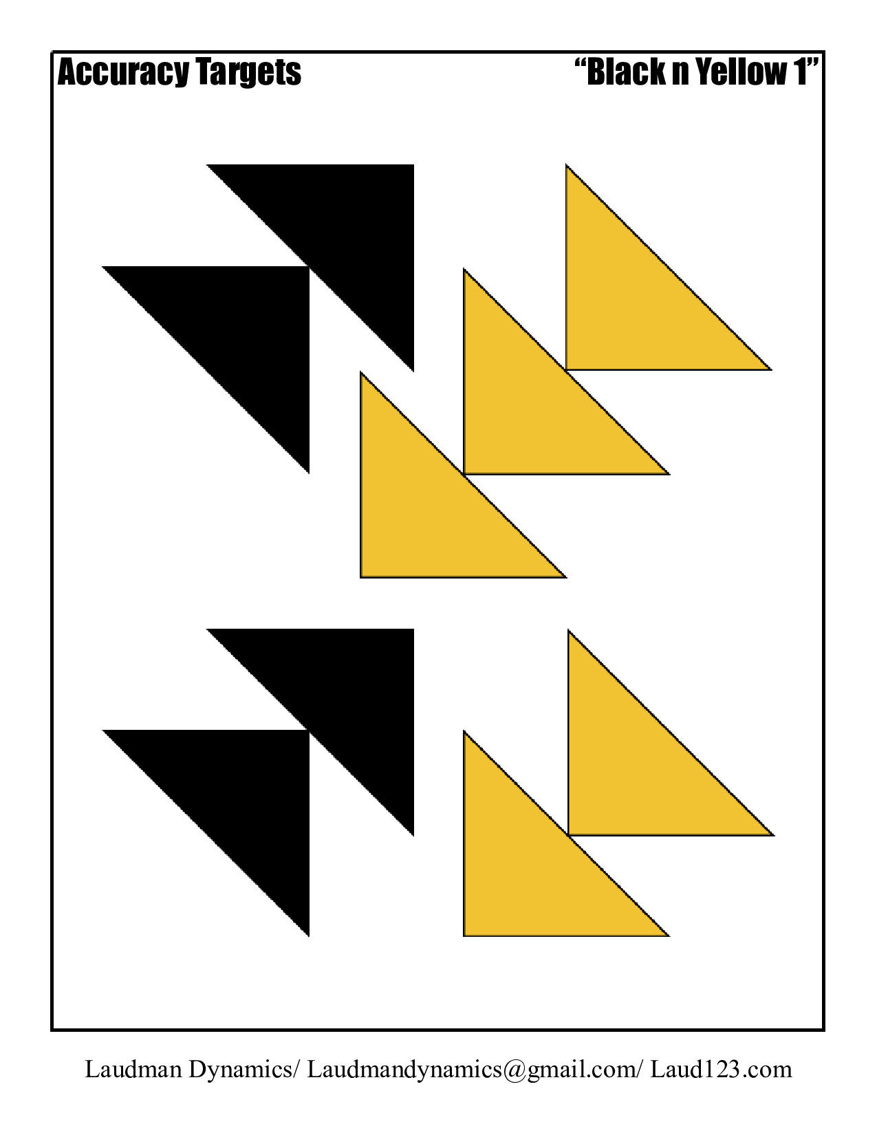 Accuracy Targets, Target Samples, No. 1 - 5, 8 1/2x11"