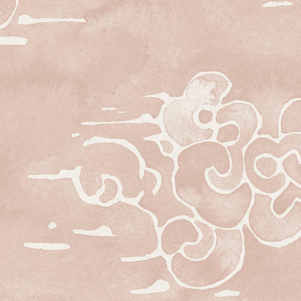 Thumbnail: Pink Fabric with white cloud swirls