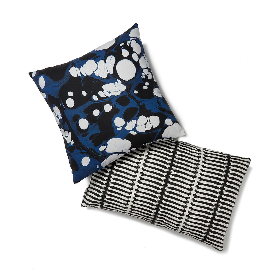 Thumbnail: Stevie Howell - Marmorizzata Midnight Blue Fabric