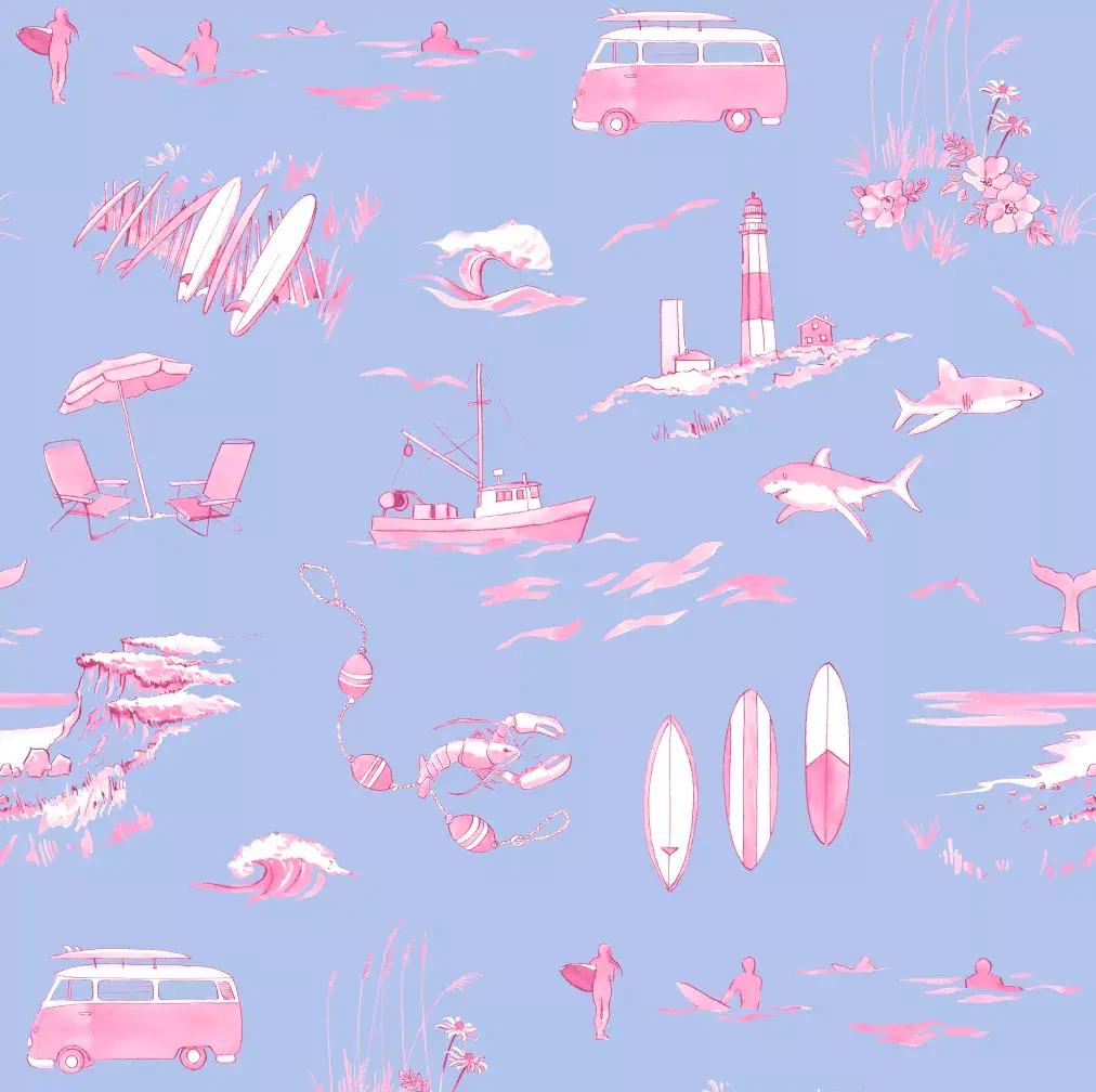 Emily Baker Studio - Ditch Plains - Periwinkle Wallpaper