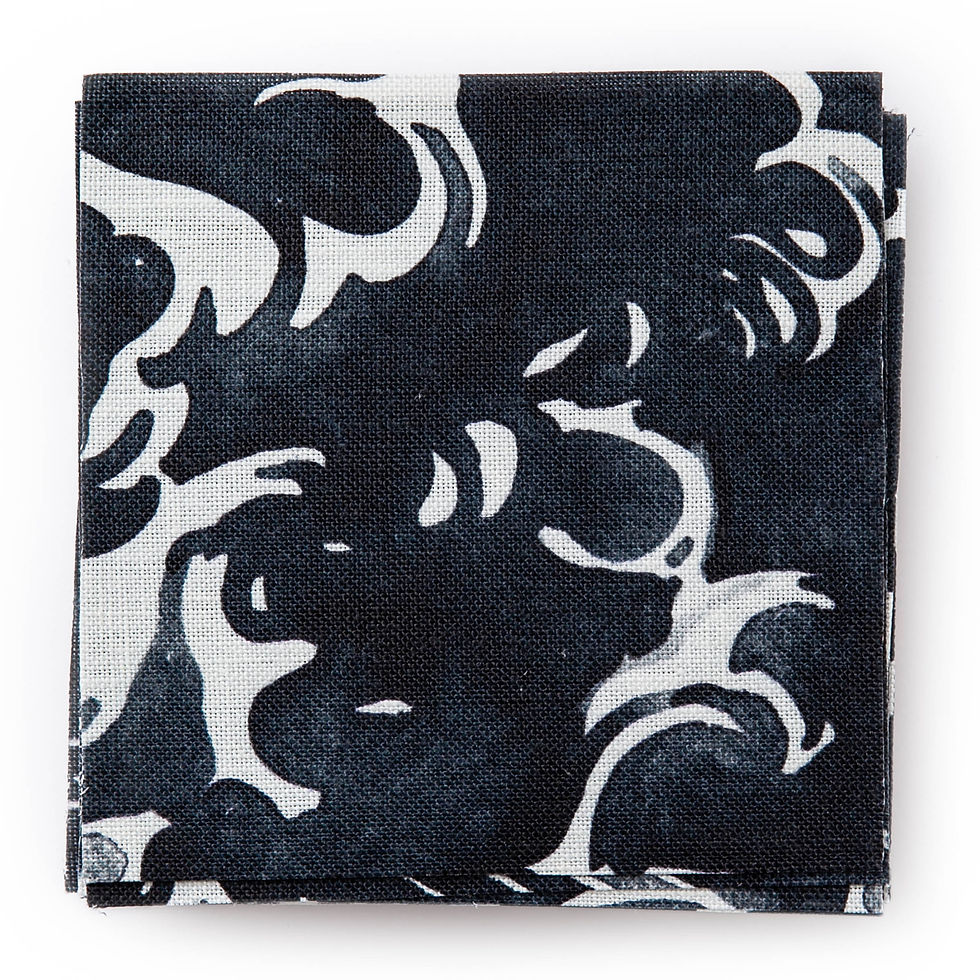 fabric with roiling water waves navy blue and white