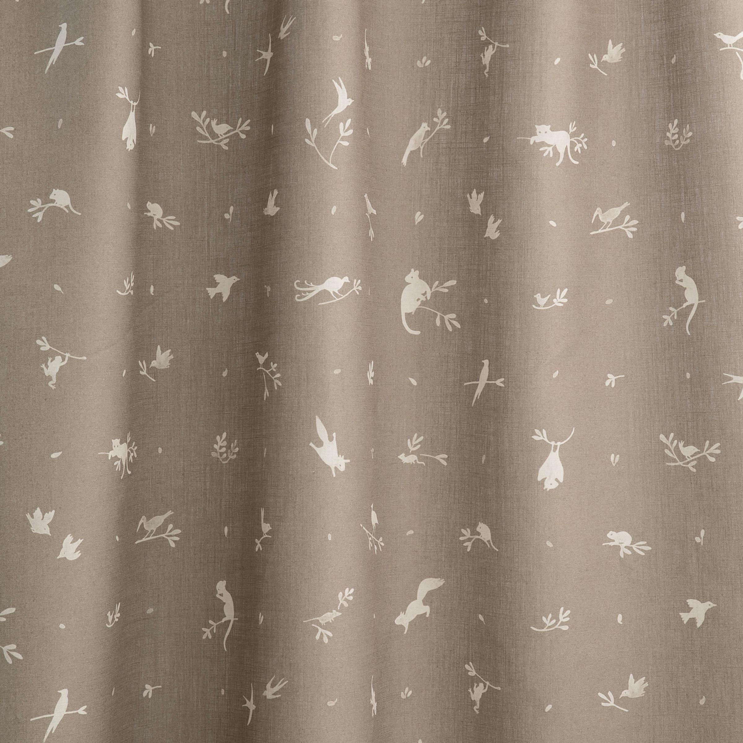fabric with small animals squirrels birds brown
