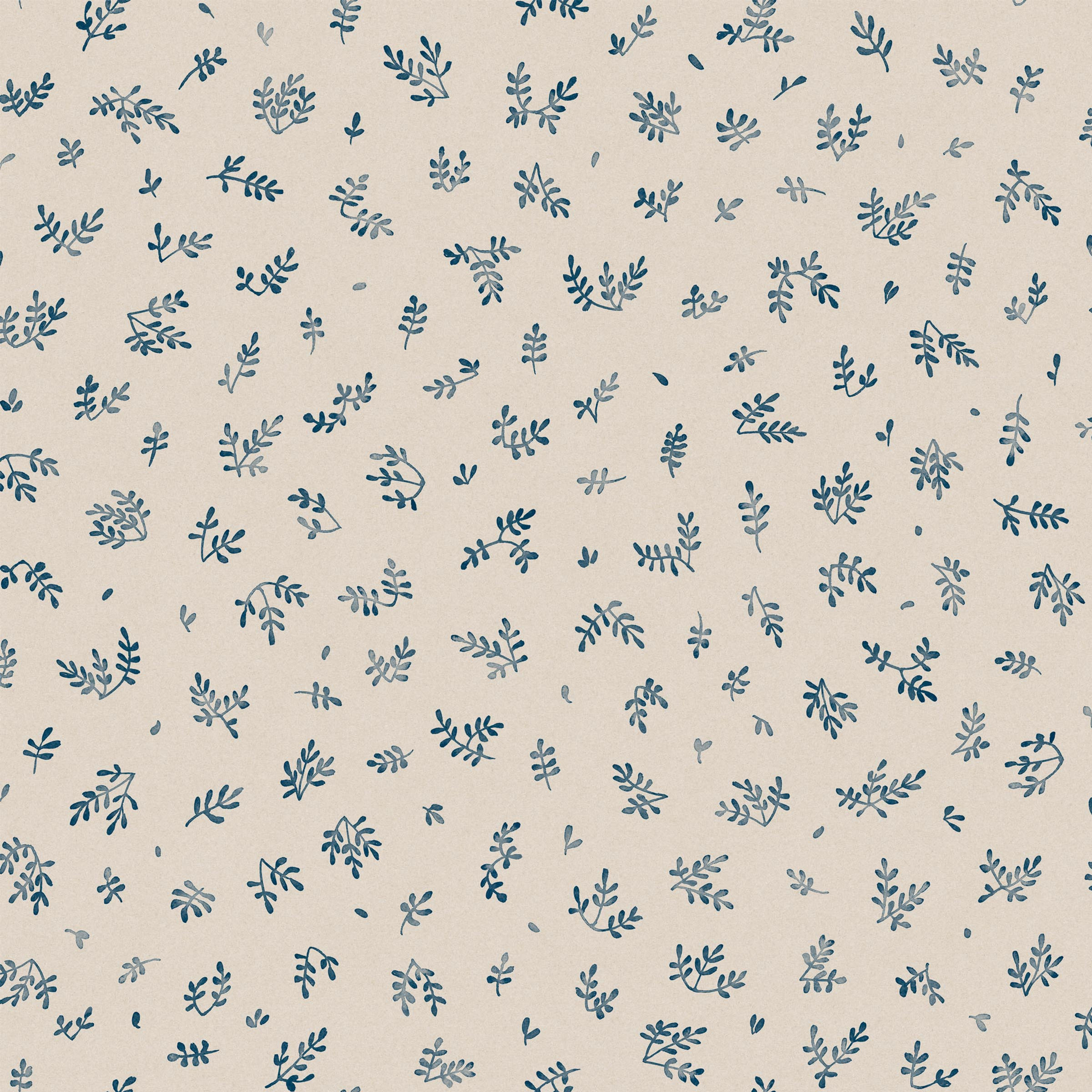 blue small leaf pattern wallpaper