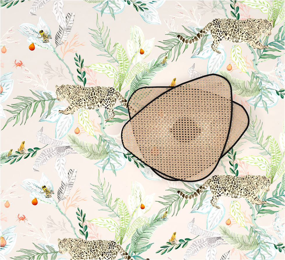 Thumbnail: Botanical print with jungle cat wallpaper