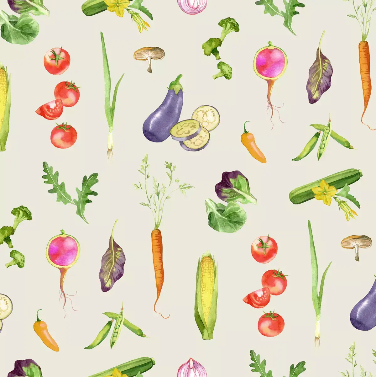Emily Baker Studio - Farmstand - Bisque Wallpaper