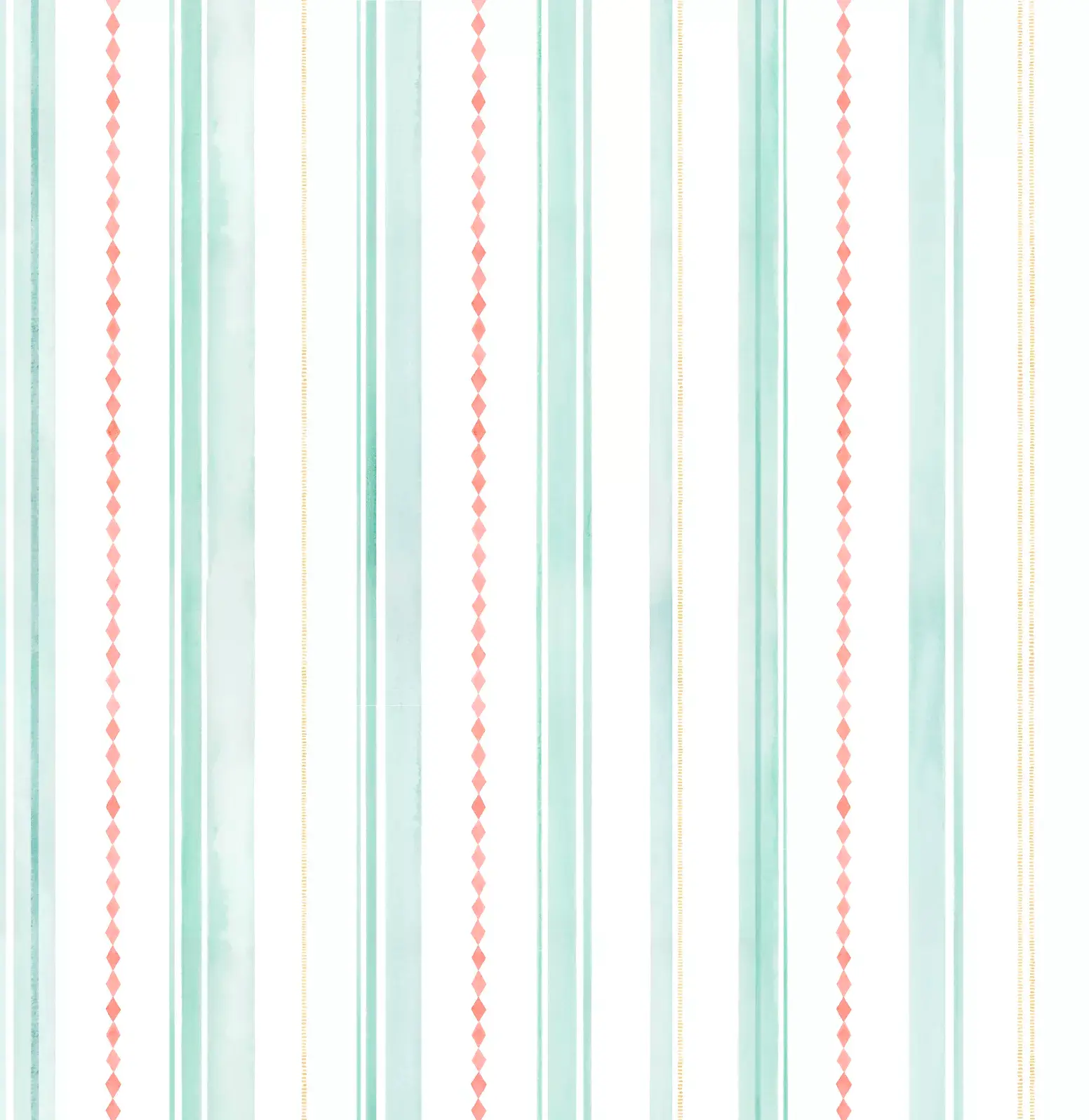 Emily Baker Studio - Cabana Stripes - Mint Wallpaper