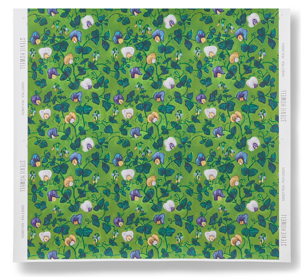 Thumbnail: Stevie Howell - Sweet Pea Green Wallpaper