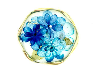 💎レジンアクセサリー講座💎　紫陽花　押し花　レジンブローチ　お花のアクセサリー