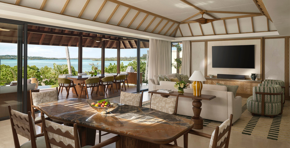 Image of a Ocean-View Villa Interior, image courtesy of Four Seasons Resort Mauritius at Anahita