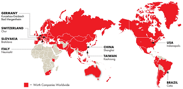 Wurth Accredited Testing Laboratories around the world