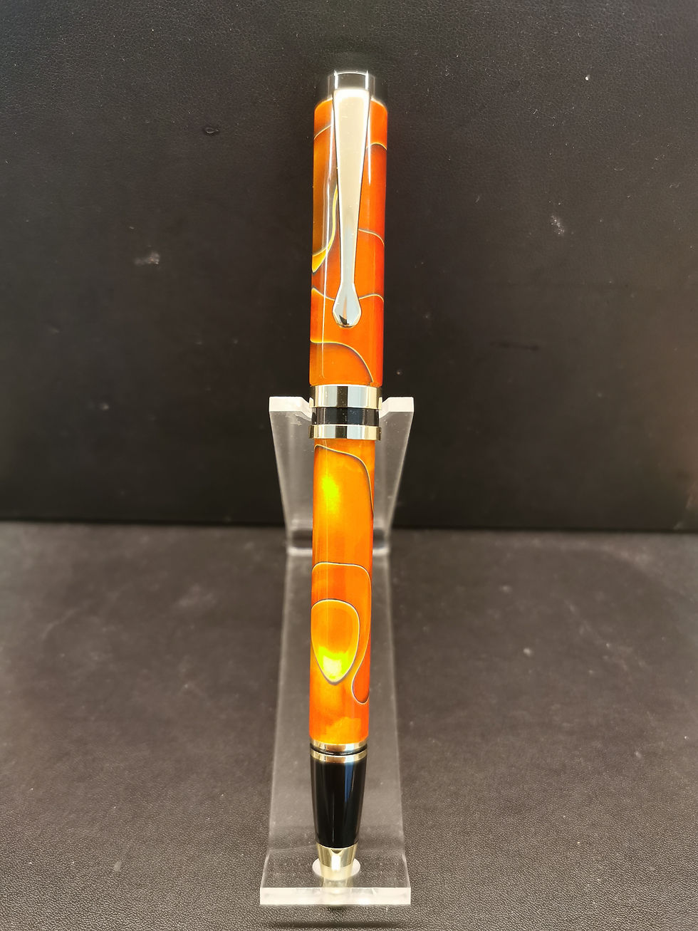 Thumbnail: Classic Twist Pen in Orange & Black Swirl Acrylic