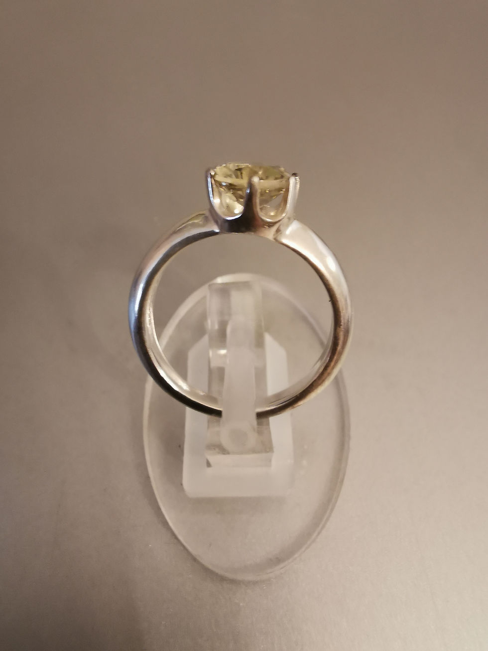 Thumbnail: 925 Sterling Silver Ring with Oval Natural Citrine Gemstone, Size 6