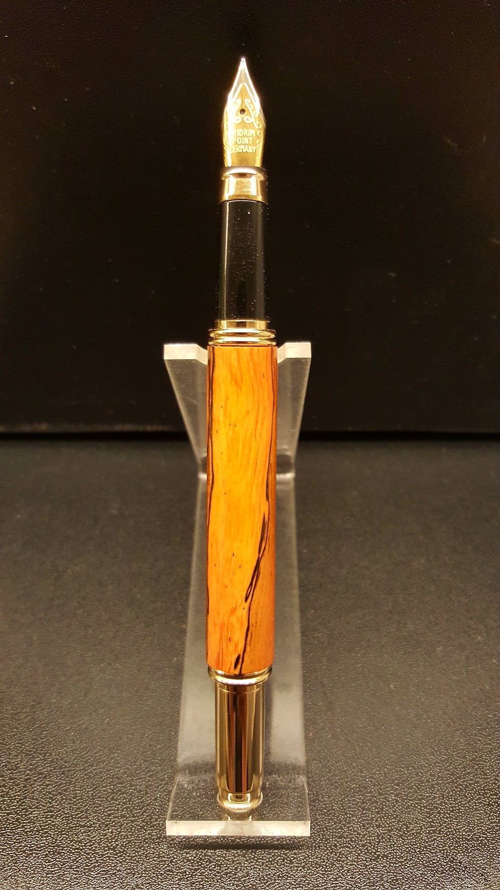 Thumbnail: Traditional Fountain Pen in Orange Dyed Spaltid Tamarind