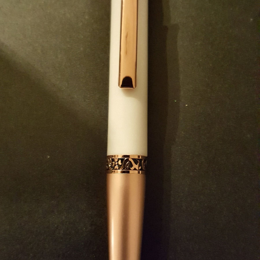 Slimline Pen in Zebrawood with Polished Copper Accents