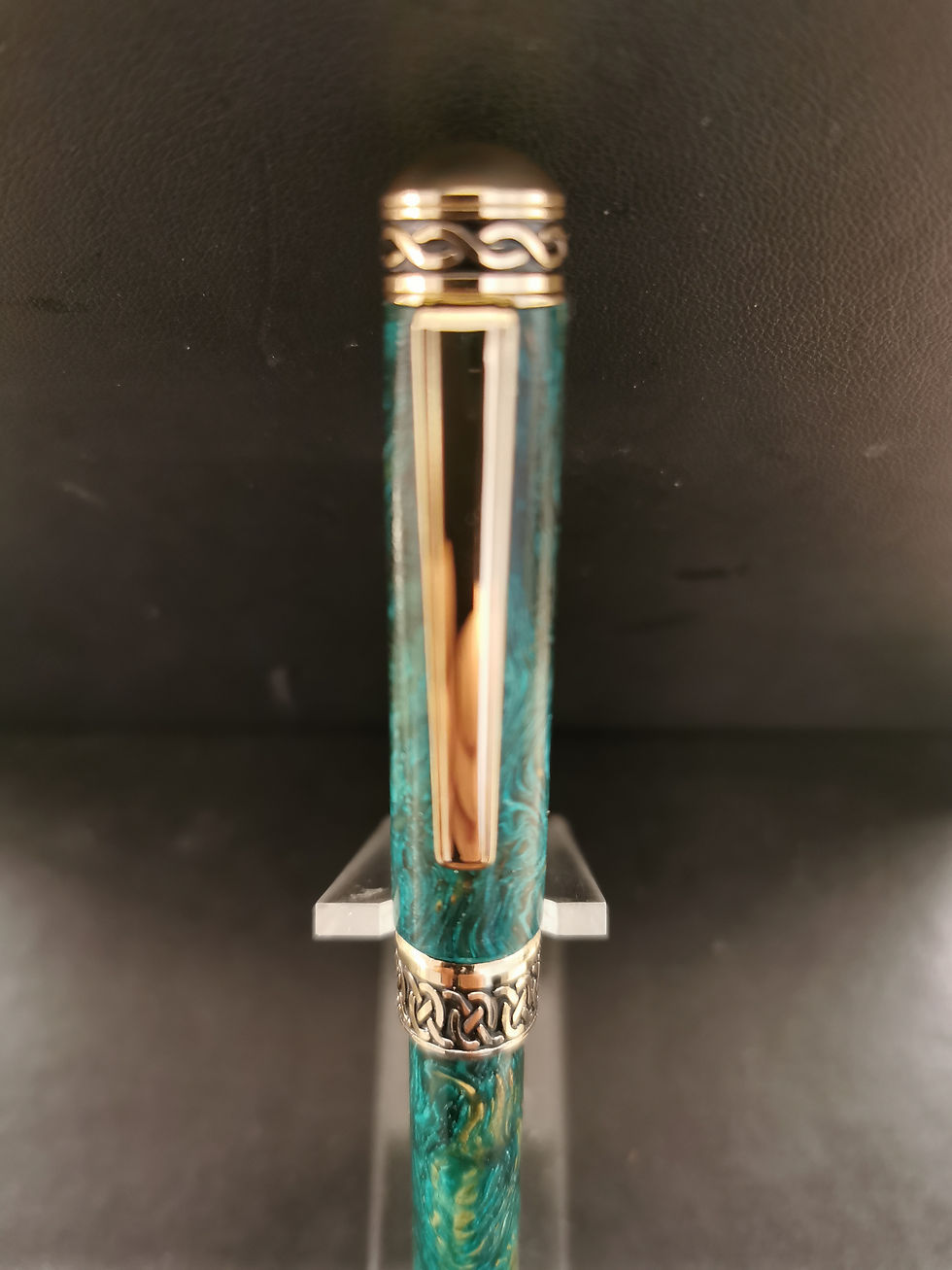 Thumbnail: Sculpture Pen in Turquoise Spalted Tiger Oak