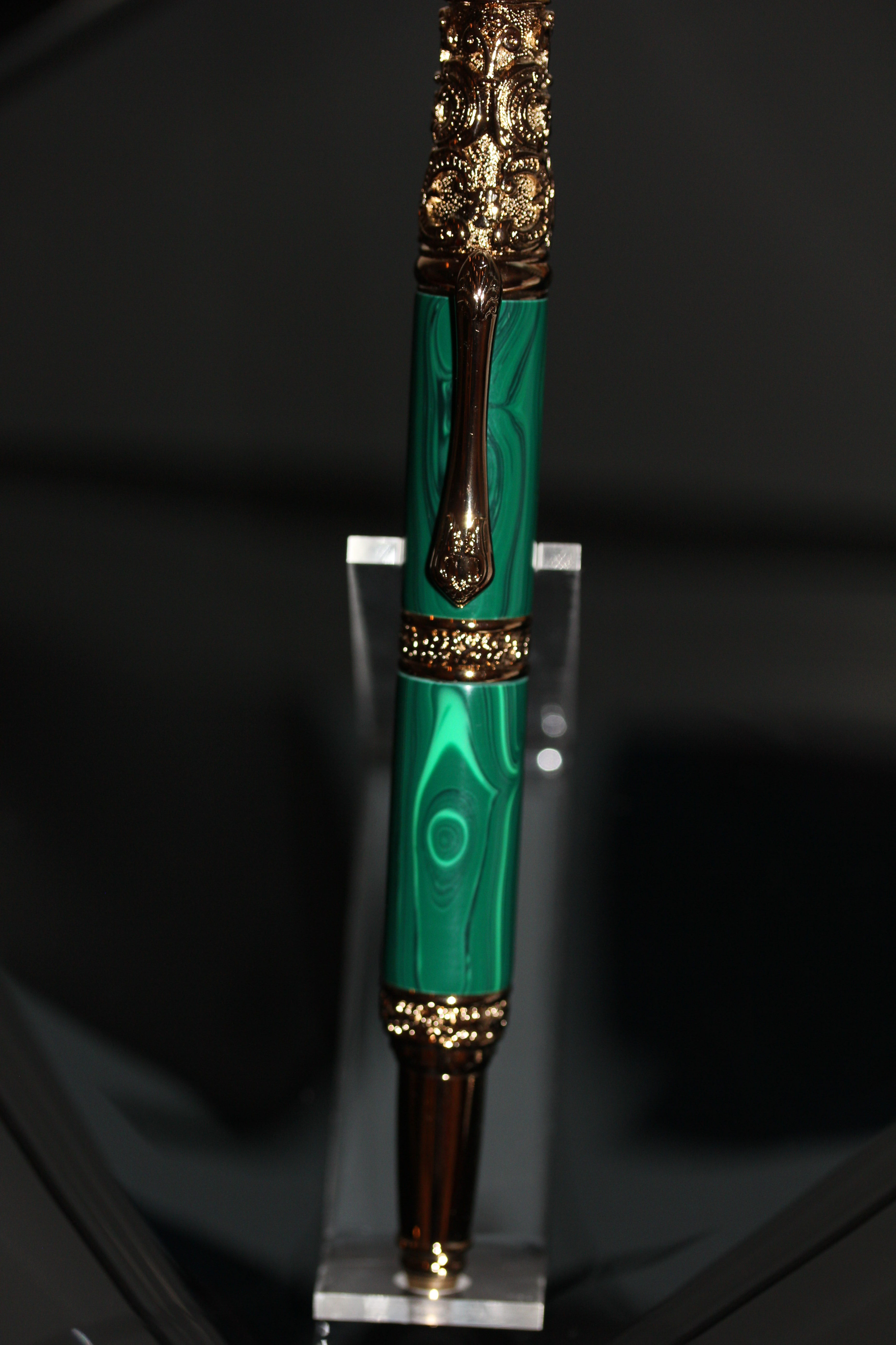 Victorian Pen in Banded Malachite Tru-Stone