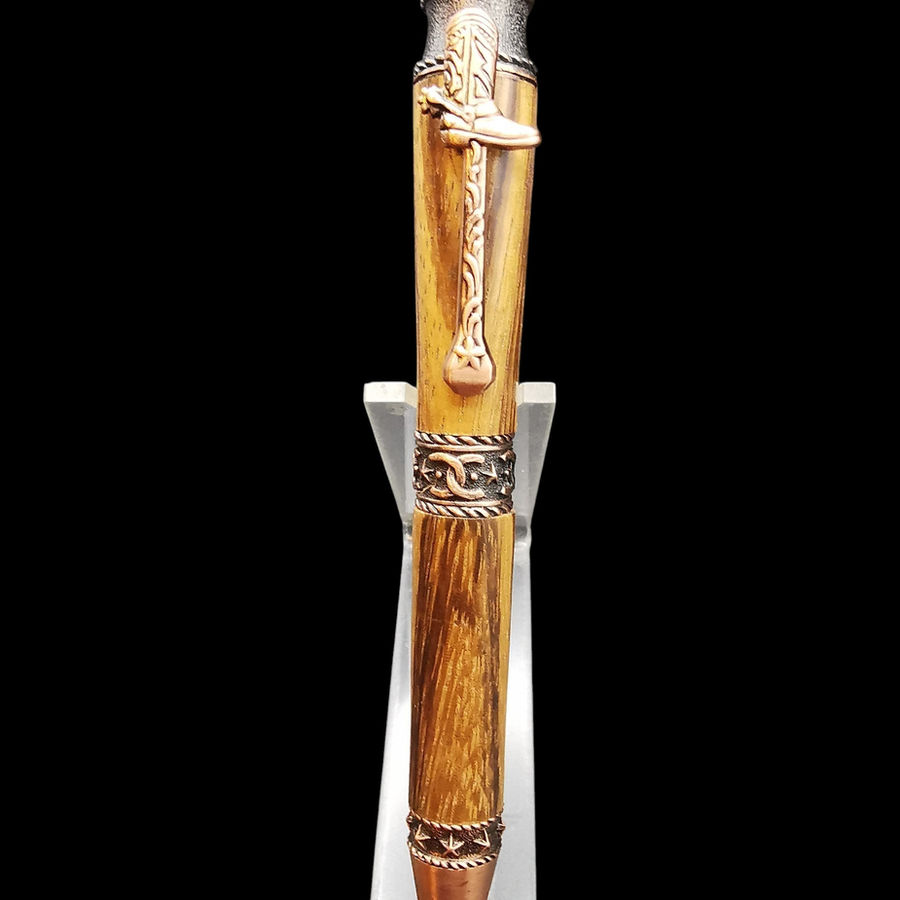 Cowboy Twist Pen in Zebra Wood with Antique Copper