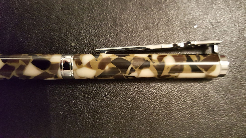 Thumbnail: Slimline Twist Pen in Lava Bright Crush Acrylic Camouflage with Polished Chrome